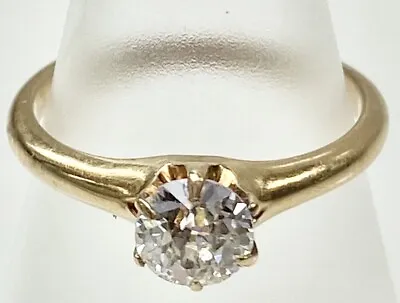 Antique 14k .56ct Old European Cut Diamond Engagement Ring Oec Victorian Vintage • $894.99