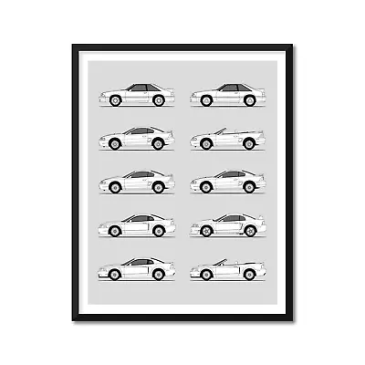 Ford Mustang SVT Cobra R Inspired Poster Print Art Generations History Evolution • $38.99