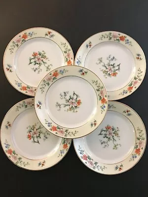 5 Vintage H&C HEINRICH & Co Selb Bavaria Floral Gold Trim Bread & Butter Plates • $25.88