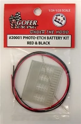 Gofer Racing 20001 X 1/24-1/25 PE Battery Detail Set W/Cable Wire Red & Black • $10