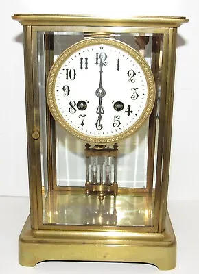 Antique French S. Marti Crystal Regulator Clock 8-Day Time/Strike • $550