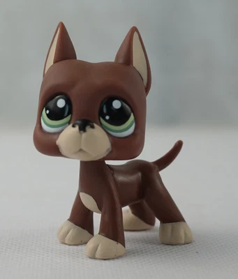 £10.99 • Buy 2  Great Dane Dog Littlest Pet Shop Figure Kids Toys Brown Green Eyes LPS #1519