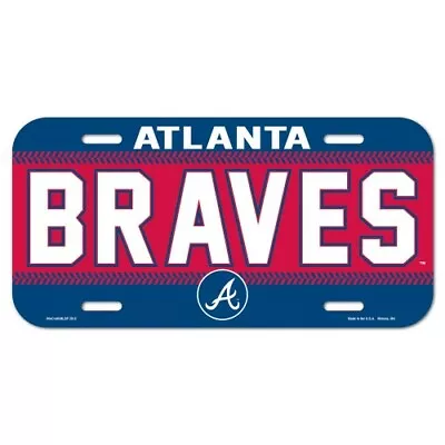 ATLANTA BRAVES ~ (1) Official MLB Plastic Color License Plate ~ New! • $9.99