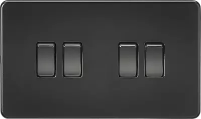 £17.29 • Buy KNIGHTSBRIDGE MATT BLACK SCREWLESS Switches & Sockets BLACK ROCKER + USB