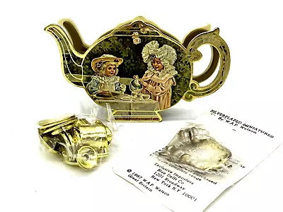 Vintage 1987 Silverplated & 1983 Goldplated Doll House Miniature 1  Tea Set Lot • $12.30