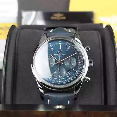 Limited Edition Blue Dial Chronograph Breitling Transocean W/ Box And Card • $4695