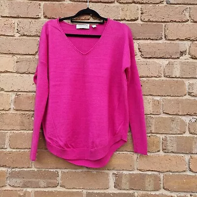 Country Road  100% Wool Jumper  Pink Magenta Curved Hem Size XS • $37