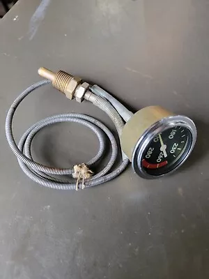 NOS AC Oil Temp Gauge 1513512 & Metal Flex Hose Assy 100-280 Jeep Military Truck • $55