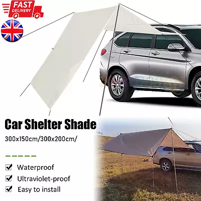 Auto Canopy Tent Roof Top SUV Car Outdoor Camping Travel Beach Sun Shade3*1.5/2m • £13.59