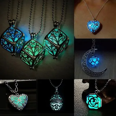 $1.75 • Buy Magic Luminous Steampunk Heart Locket Glow In The Dark Pendant Necklace Jewelry