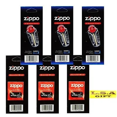 Zippo Lighter Flint&Wick Of 6 Value Packs（18 Flint+3 Wick) • $9.95