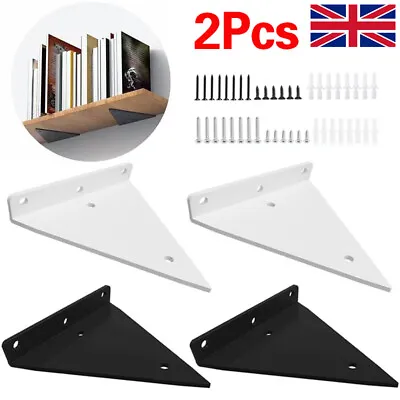 2/4Pcs Floating Shelf Brackets 5 Inch Invisible Triangle Iron Wall Mounted Shelf • £6.35