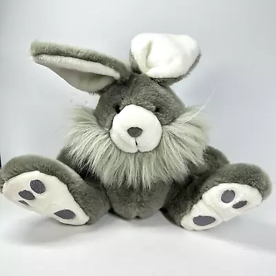 Vtg Plush Easter Bunny ITS ALL GREEK TO ME Bunny Rabbit Plush 15  Gray Easter • $21.99