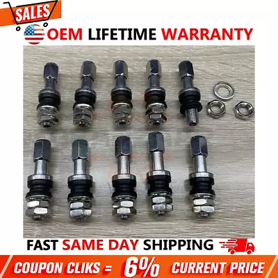 10X Stainless Steel Wheel Tire Valve Stems Hight Pressure Bolt In With Caps US • $8.19
