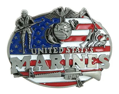 United States U.S. Marine Corps USMC American Flag Metal Belt Buckle • $9.99