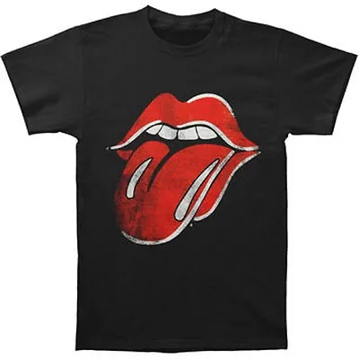 New: Vintage Distressed ROLLING STONES Tongue Rock Concert T-Shirt (Black) • $8.98