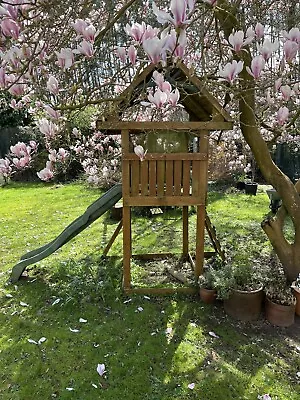 Selwood Utah Wooden Climbing Frame With Swings Slide And Treehouse • £50