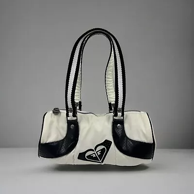 Roxy White Mini Duffle Shoulder Bag Purse Y2K Punk Rock Hip 2000s Preppy Vintage • $25.49