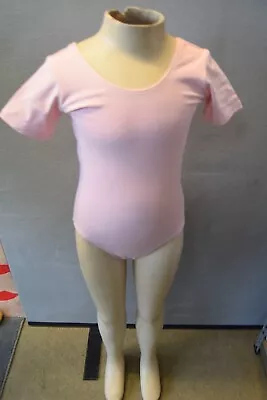 Pale Pink Short Sleeve Cotton Lycra Dance Leotard - All Sizes • £3.50