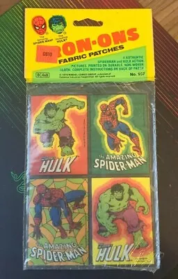 1979 MARVEL COMICS SUPER HEROES  IRON ON PATCHES  HULK SPIDERMAN. New Sealed  • $59.93