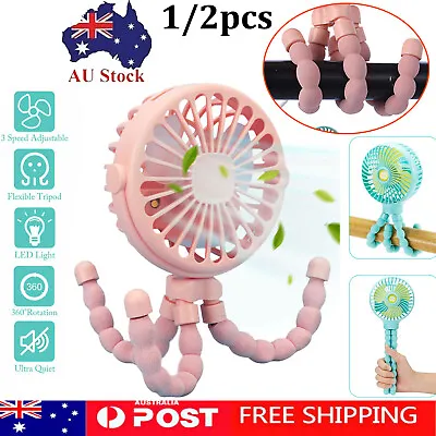 Clip On Fan Handheld USB Mini Cooling Desk Stroller Pram Cot Car Portable Fan AU • $18.99