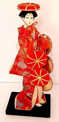 Vintage Mid-Century Japanese Geisha Hat Dancer Doll 9 Inches • $24.99