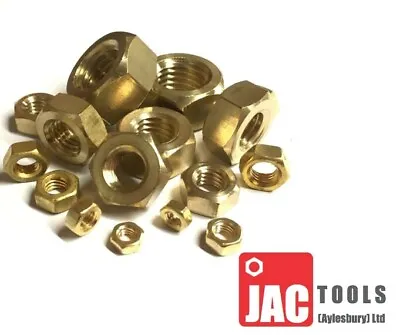 Brass Nuts Full Hexagon For Bolts & Screws M2 M3 M4 M5 M6 M8 F&f • £2.52