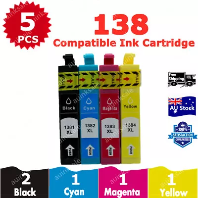 5x Compatible Ink Cartridge 138 T138 For Epson WF 545 435 7510 633 3530 645 630 • $15.80