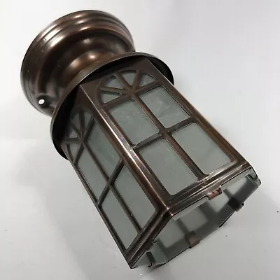 Vintage Copper Interior/ Exterior Ceiling Light Fixture With Hardware • $64