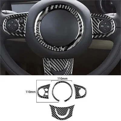 6Pcs Carbon Fiber Interior Steering Wheel Kit Cover Trim For Mini Cooper 2007-10 • $15.60