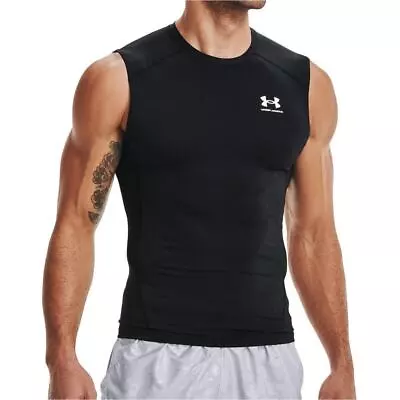 Under Armour Mens HeatGear Armour Sleeveless Compression Top - Black • £28.90