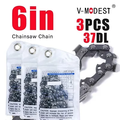3 Pcs 6 Inch Chainsaw Chain Blade For Saker Electric Chainsaw 1/4 LP .043  37DL • $19.99