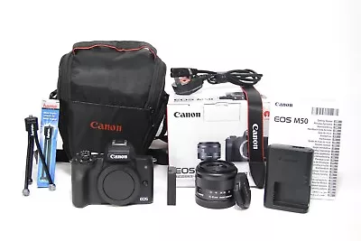 Canon EOS M50 Mirrorless DSLR + 15-45mm Lens Kit. Shutter Count  3000. Spotless! • £379