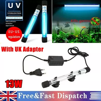13W Aquarium Fish Tank Pond UV Steriliser Light Water Clean Lamp Submersible UK • £11.99
