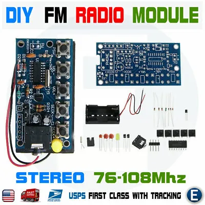 Wireless Stereo FM Radio Receiver Module PCB DIY Electronic Kits 76MHz-108MHz • $3.41