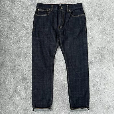 J.Crew Mens Selvedge Jeans Size 31x30 Straight Leg Raw Denim Pants Driggs • $39.99