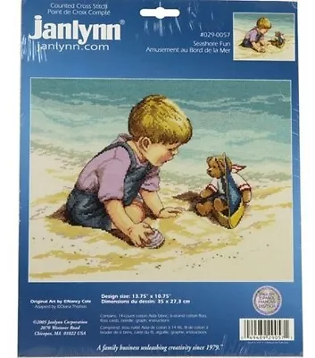 Janlynn Cross Stitch Kit - Seashore Fun - 14 Count Aida • £18