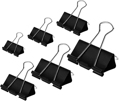 Binder Clips Paper Clamps Assorted Sizes 100 Count Black X Large Medium Small • $10.20