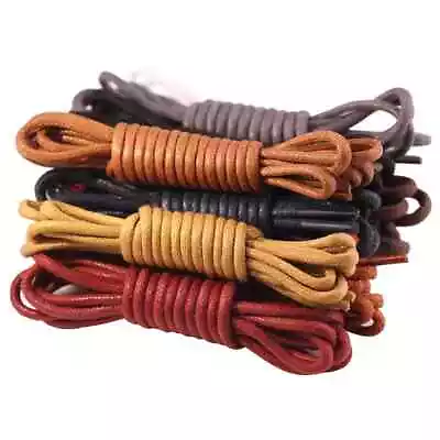 Quality Round Waxed Shoe Laces Lace 100cm Various Colours Kid Adult Shoes Boots • £2.99