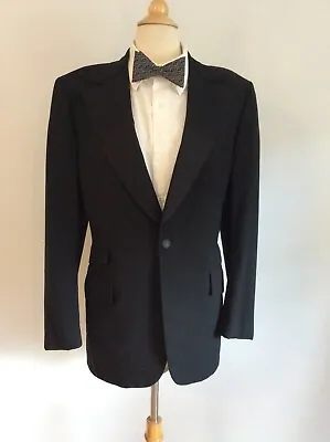 VINTAGE Lord West Peak Lapel Single Button Satin Trim TUXEDO JACKET 40L • $49.99