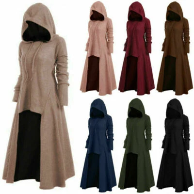 $42.46 • Buy Women Hooded Cloak Coat Sweater Dress Witch Gothic Halloween Costume Plus Size