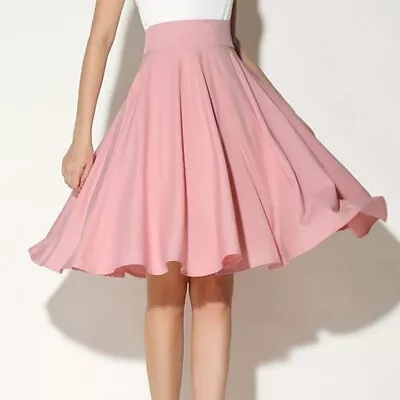 £10.06 • Buy Ladies High Waist Chiffon Slim Beach Large Pleated Skater Midi Short Skirt Dress