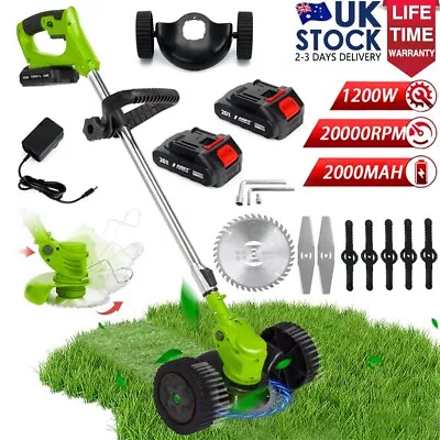 Cordless Strimmer Grass Trimmer Tree Cutter 20V Garden Edger Electric 2 Battery • £33.96