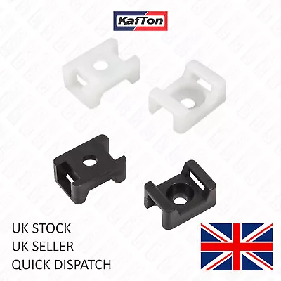 Cable Ties Bases Self Adhesive Cable Clips Screw Mount Eyelet Masonry Mount • £6.69