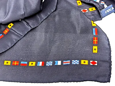 Vintage Flags Of The World Silk Scarf 34 X34  Square Italy Hand Rolled • $19.99