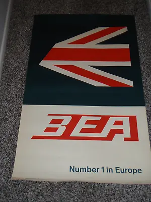 Old Original Bea Airlines Full Color Poster - 25 X 38 Inches • $125