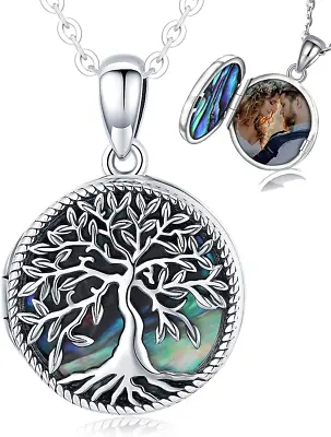 Tree Of Life Locket Necklace That Holds Pictures For Women Men Sterling Silver • $134.27