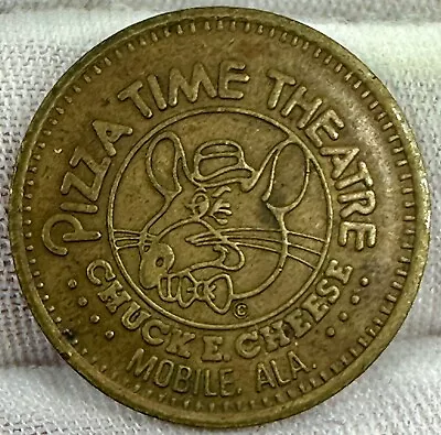 1981 MOBILE ALA CHUCK E CHEESE TOKEN BRASS Pizza Time Theatre Alabama CEC • $28.85