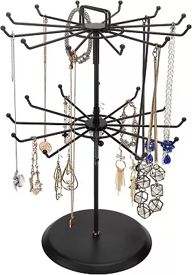 Black Metal Rotating Jewelry Tree Organizer Necklace & Bracelet Display Stand • $27.99