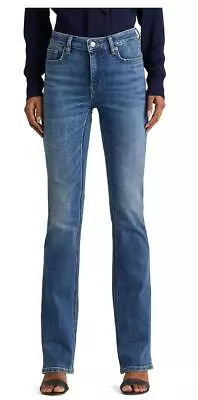 Lauren Ralph Lauren Women's Slim-fit High-rise Bootcut Denim Jeans Blue 14W • $28.99